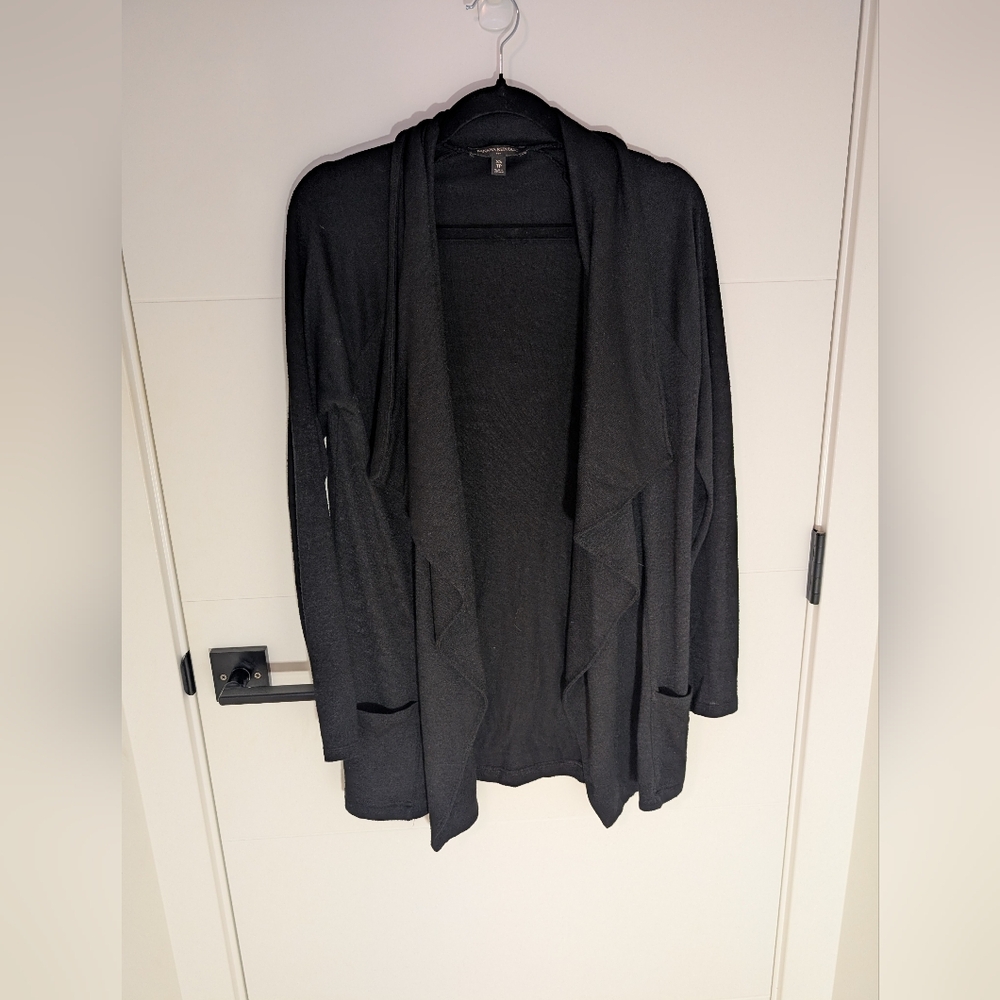 Banana Republic Black Drapey Open Front Cardigan XS
